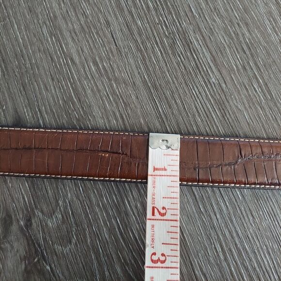 Daniel Cremieux Italian Full Grain Leather Croc Embossed Belt Size 34 - Picture 6 of 6